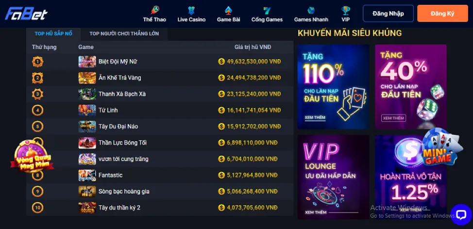 Người chơi vui vẻ chiến thắng tại W Win